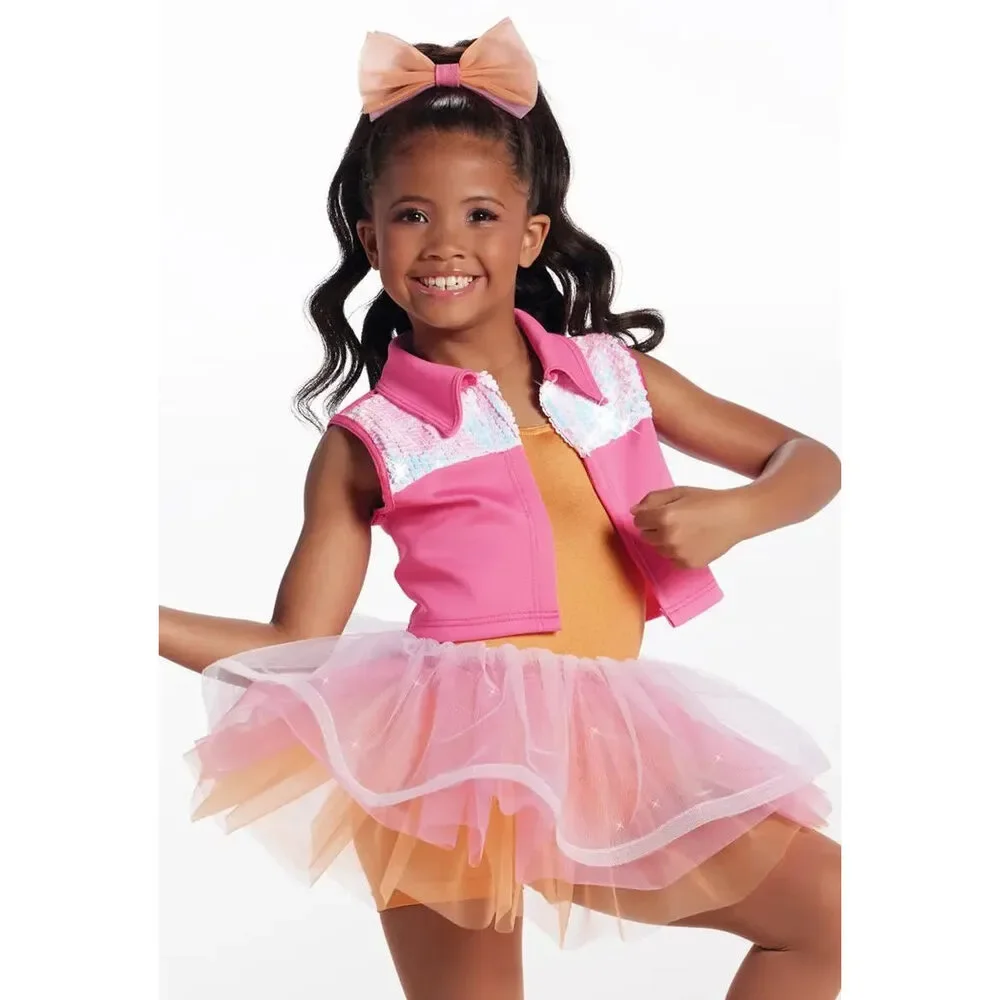 Pre-Owned Dance Costume Intermediate Child Pink Weissman 17352 Hip Hop Jazz Tap